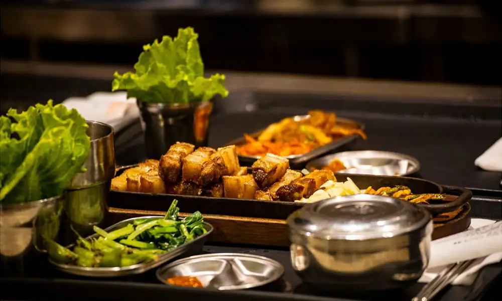 Korean pork belly grill set